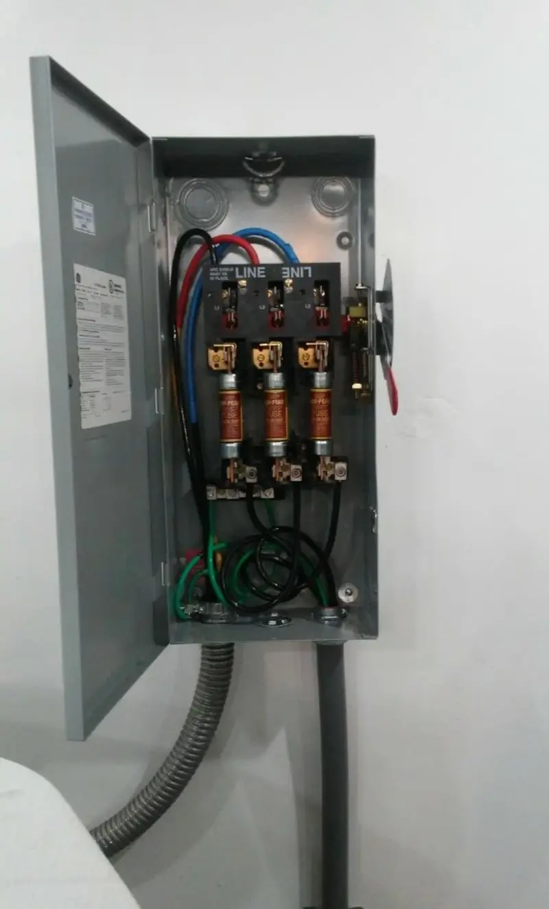 Three-phase disconnect switch installed for Electrical Wiring & Rewiring in Carlisle